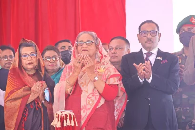 শেখ হাসিনা, শেখ রেহেনা ও ওবায়দুল কাদের