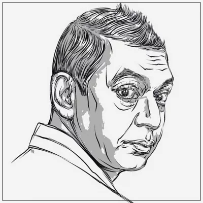 চঞ্চল চৌধুরীর আঁকা আত্ম প্রতিকৃতি। ছবি: ফেসবুক থেকে