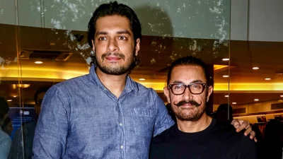 জুনেইদ খান ও আমির খান। ছবি: সংগৃহীত