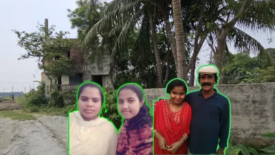 প্রয়াত লিয়াকত আলীর সঙ্গে তার (বাম) থেকে স্ত্রী ফাতেমা, বড় মেয়ে লিংকা ও ছোট মেয়ে লিয়া