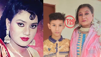 একমাত্র ছেলের সঙ্গে বনশ্রী। ছবি: সংগৃহীত