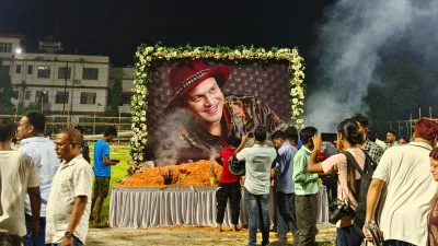 প্রিয় শিল্পীকে শেষ শ্রদ্ধা জানানোর জন্য প্রস্তুত সরুসাজাইয়ের স্টেডিয়াম। ছবি: সংগৃহীত