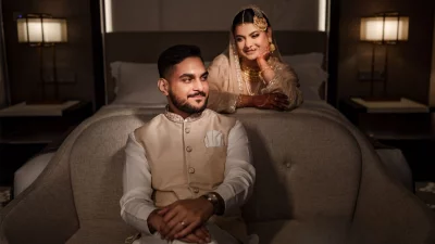 বর তানজিম তৈয়বের সঙ্গে অভিনেত্রী শবনম ফারিয়া। ছবি: সংগৃহীত