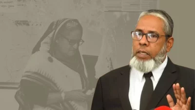 শেখ হাসিনা ও তার আইনজীবী আমির হোসেন
