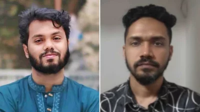 ওসমান হাদি (বামে) ও ফয়সাল করিম মাসুদ। ফাইল ছবি