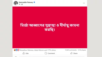 নাসীরুদ্দীন পাটওয়ারীর ফেসবুক পোস্ট