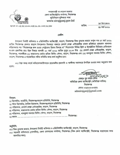 সরেজমিনে তদন্ত কার্য পত্র