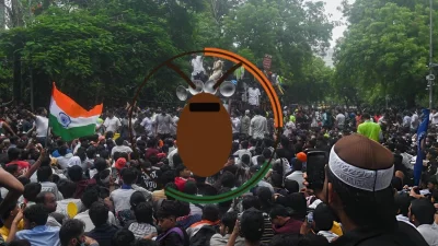 ককরোচ জনতা পার্টির আন্দোলন। ছবি: সংগৃহীত
