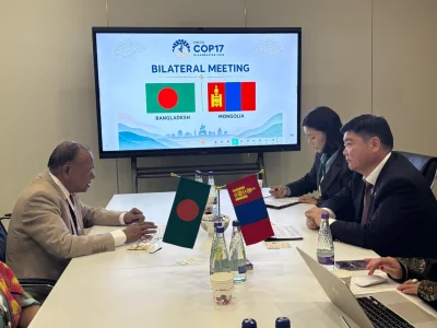 মঙ্গোলিয়ার পরিবেশমন্ত্রীর সাথে বৈঠক