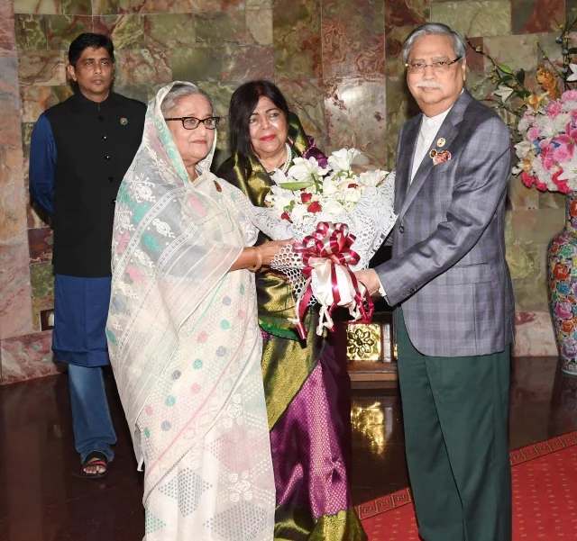 রাষ্ট্রপতি মো. সাহাবুদ্দিন চুপ্পু ও সাবেক প্রধানমন্ত্রী শেখ হাসিনা