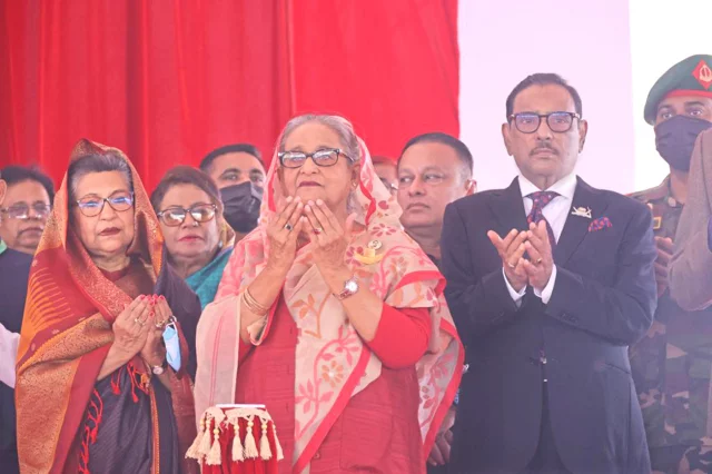 শেখ হাসিনা, শেখ রেহেনা ও ওবায়দুল কাদের