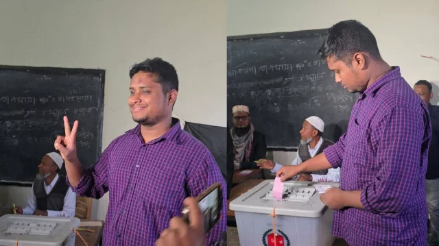 ভোট দিয়েছেন হাসনাত আবদুল্লাহ | ছবি: ইত্তেফাক